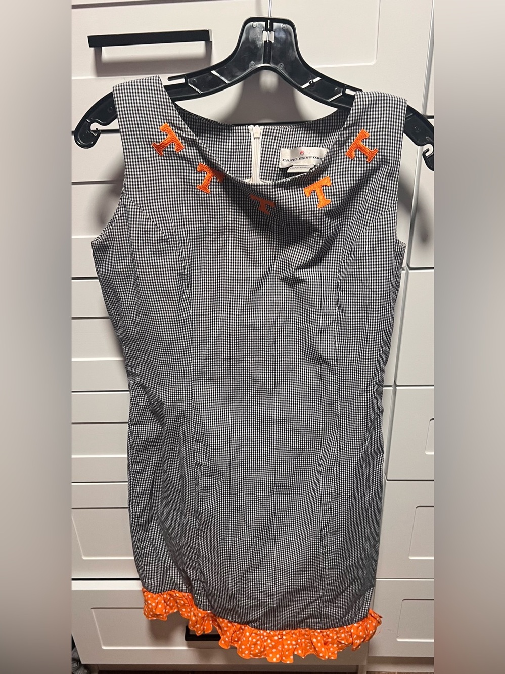 Castles Sport Tennessee Volunteers sleeveless game-day sheath dress with ruffles